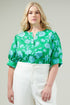 Waterlilly Floral Balloon Sleeve Top Curve